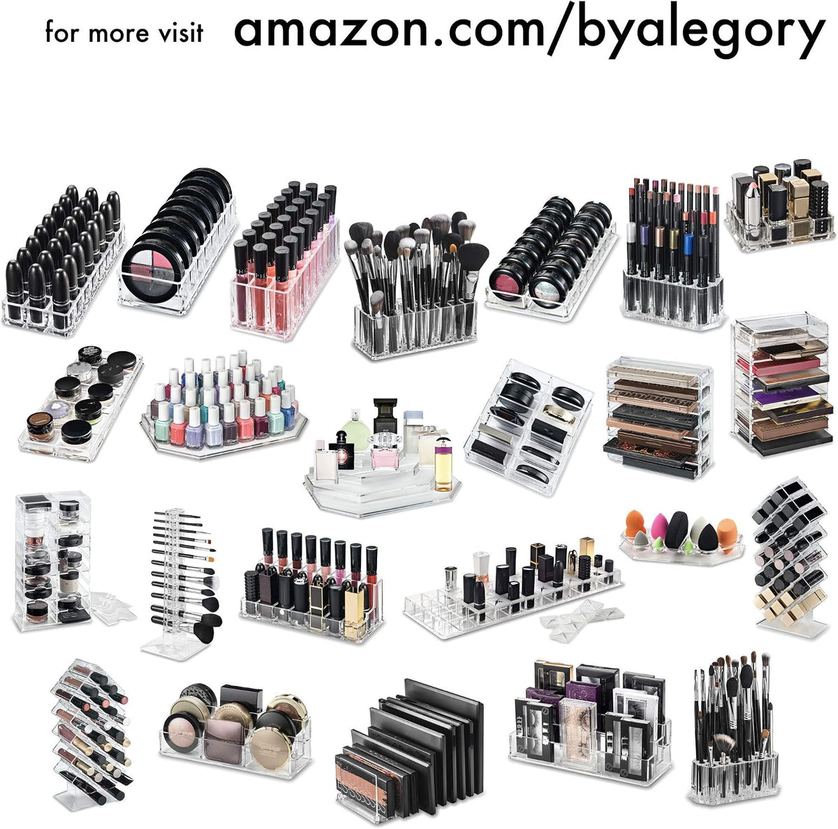byAlegory Acrylic Lip Gloss Makeup Organizer | 24 Spaces