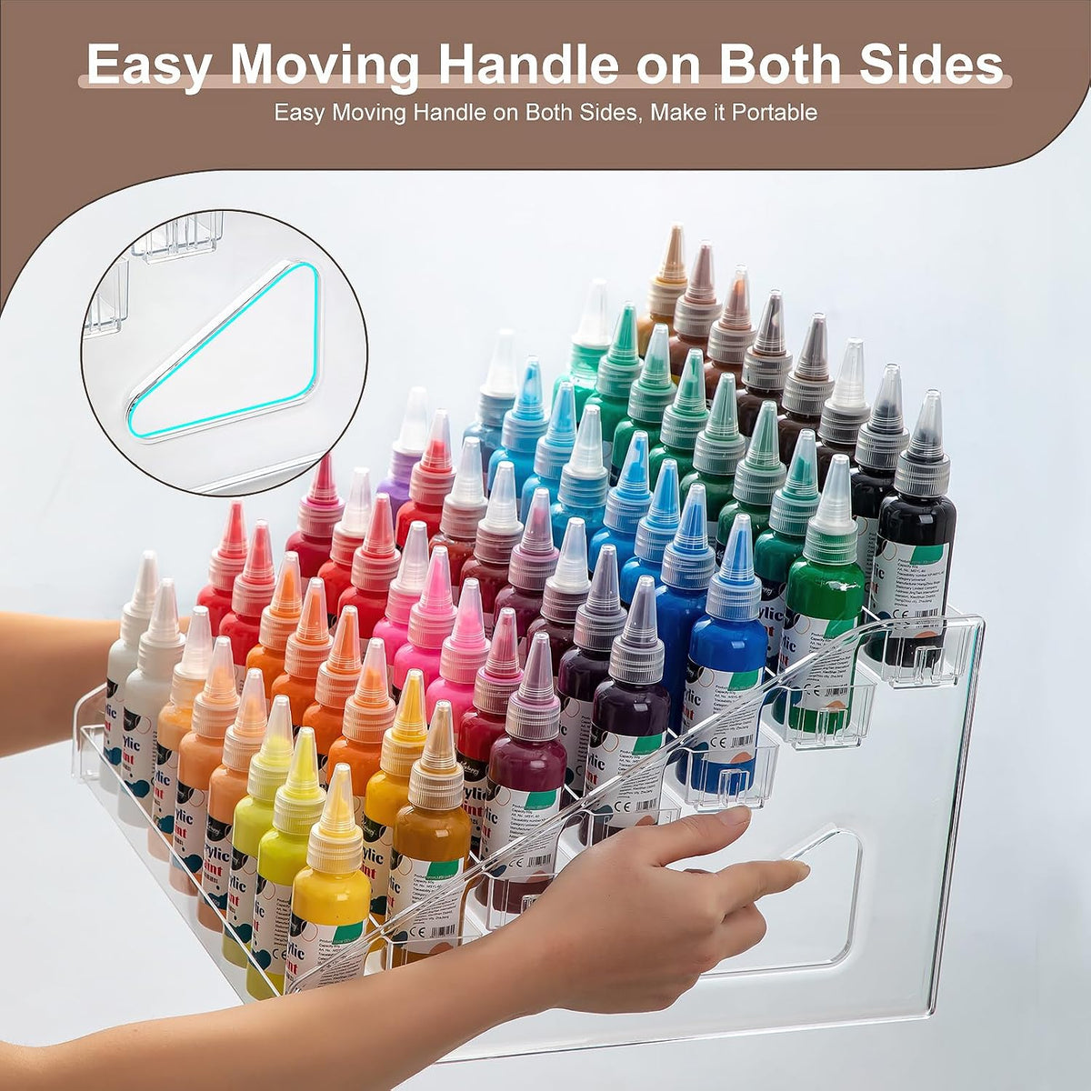 7Tier Acrylic Paint Organizer,Nail Polish Rack Shelf,Painting Bottle Holder