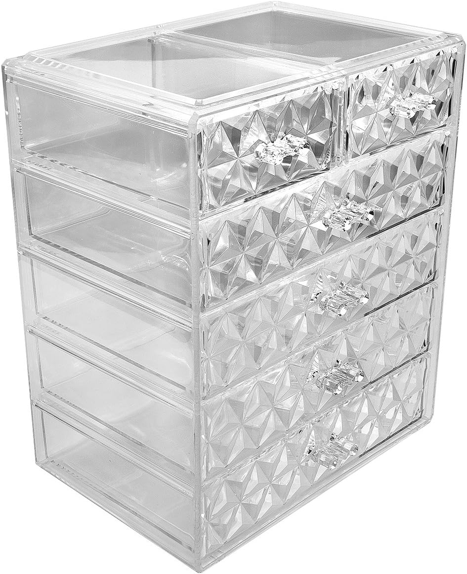 Sorbus 6-Drawer Makeup Organizer with Small & Wide Drawers (Diamond)